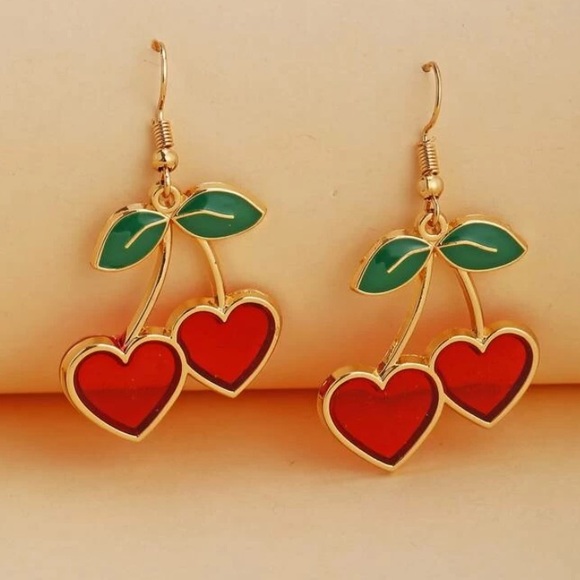 Dolls Kill Jewelry - Cherry Heart Earrings